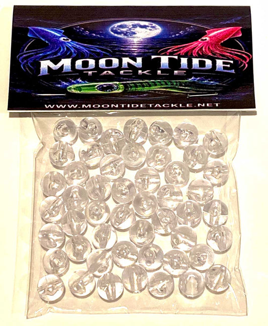 10mm clear rigging beads pack of 50 - Moon Tide Tackle