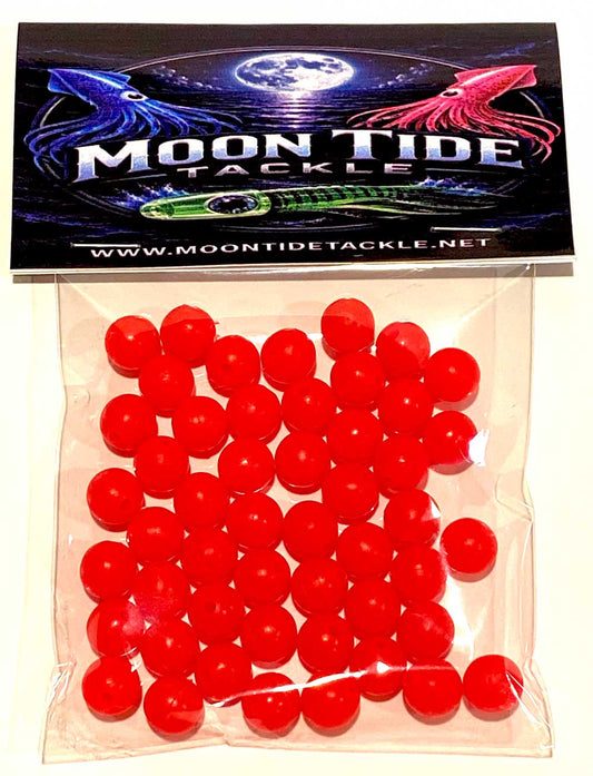 10mm red rigging beads pack of 50 - Moon Tide Tackle