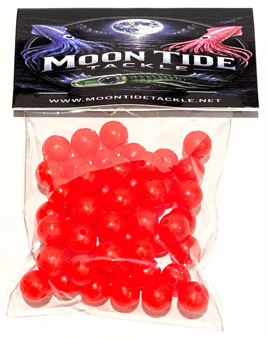 12mm red rigging beads pack of 50 - Moon Tide Tackle