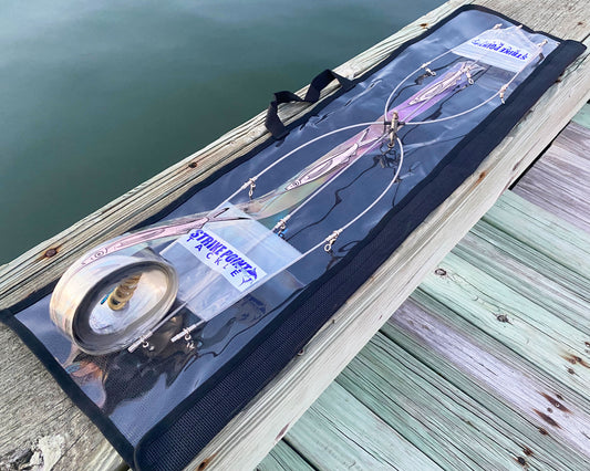 Stainless Steel Ballyhoo Strip Dredge Moon Tide Tackle 36" 13-Drop Holographic