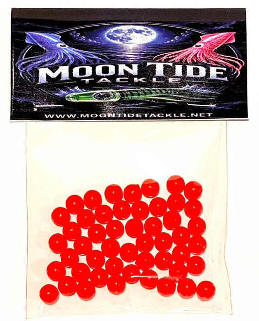 8mm red rigging beads pack of 50 - Moon Tide Tackle
