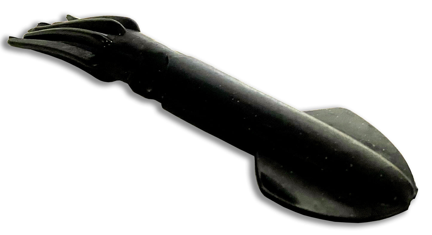 Rubber Squid Trolling Lure Moon Tide Tackle 9" Black