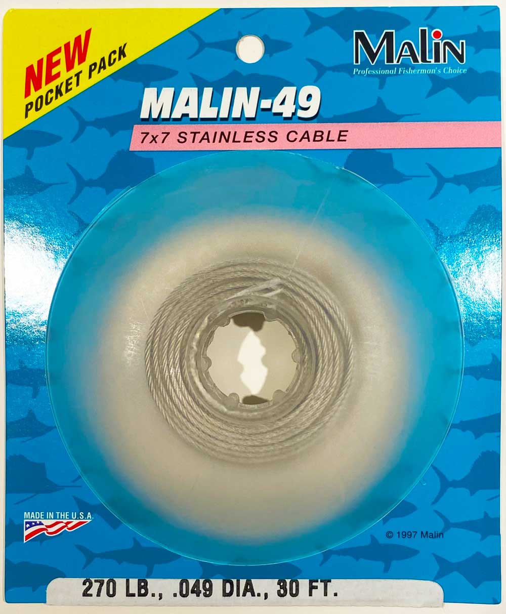 Malin-49 7x7 Stainless Steel Cable 270lb 30ft Pocket Pack C270-30