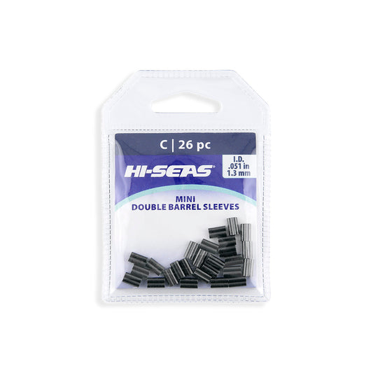Hi-Seas Mini Double Barrel Sleeves C 26pc Black 1.3mm packaging