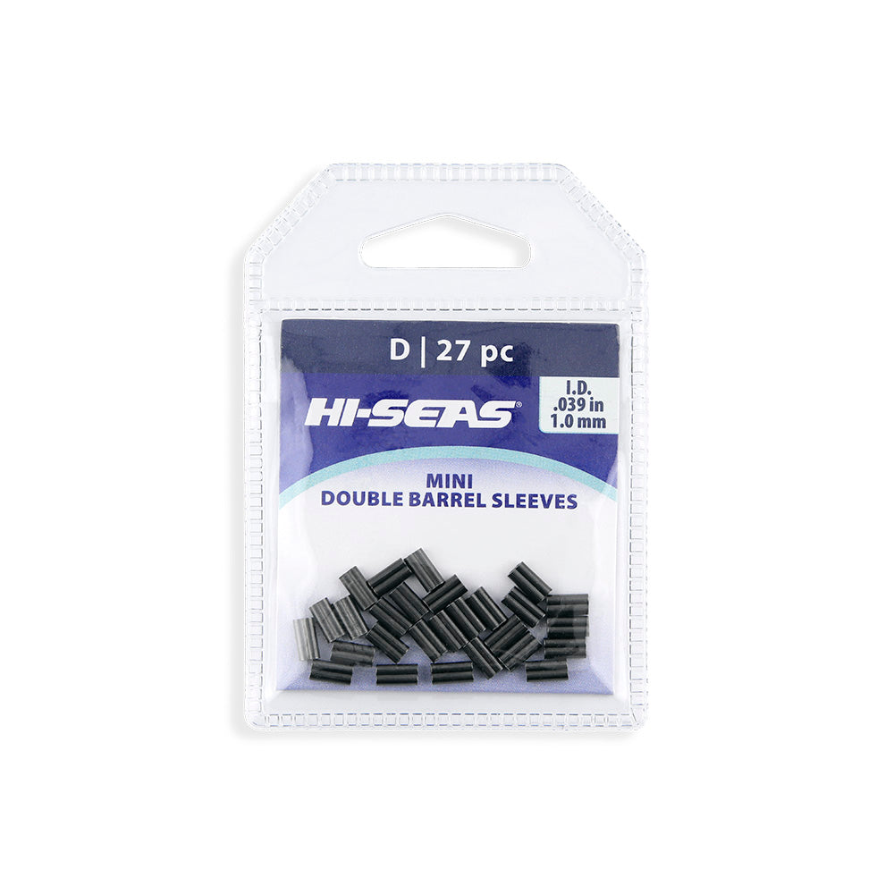 Hi-Seas Mini Double Barrel Sleeves D 27pc Black 1.0mm packaging