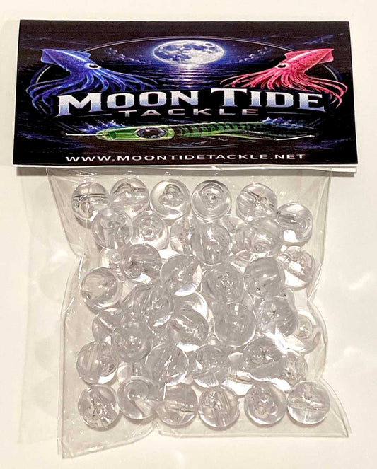 12mm clear rigging beads pack of 50 - Moon Tide Tackle