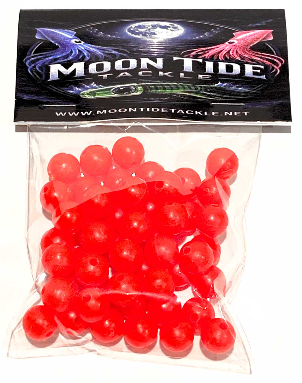 12mm red rigging beads pack of 50 - Moon Tide Tackle