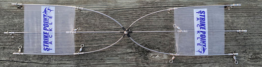 24 inch stainless steel dredge bar with 13 drops by Strike Point Tackle - full spread view