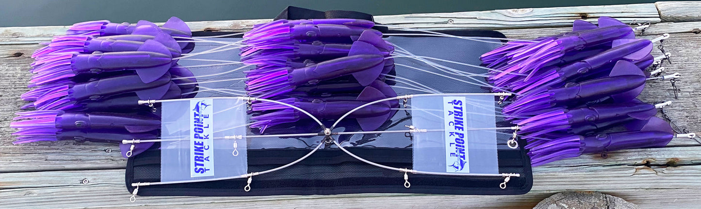 Stainless Steel Squid Dredge Moon Tide Tackle 24" 13-Drop Purple