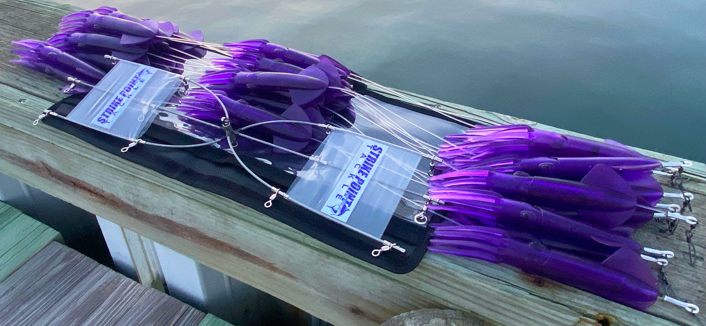 Stainless Steel Squid Dredge Moon Tide Tackle 24" 13-Drop Purple