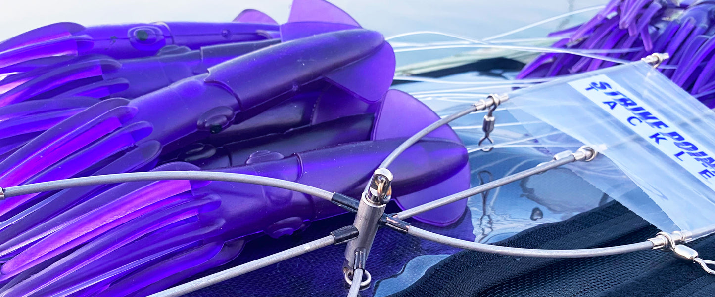 Stainless Steel Squid Dredge Moon Tide Tackle 24" 13-Drop Purple