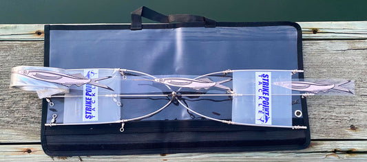 Stainless Steel Ballyhoo Strip Dredge Moon Tide Tackle 24" 13-Drop Holographic