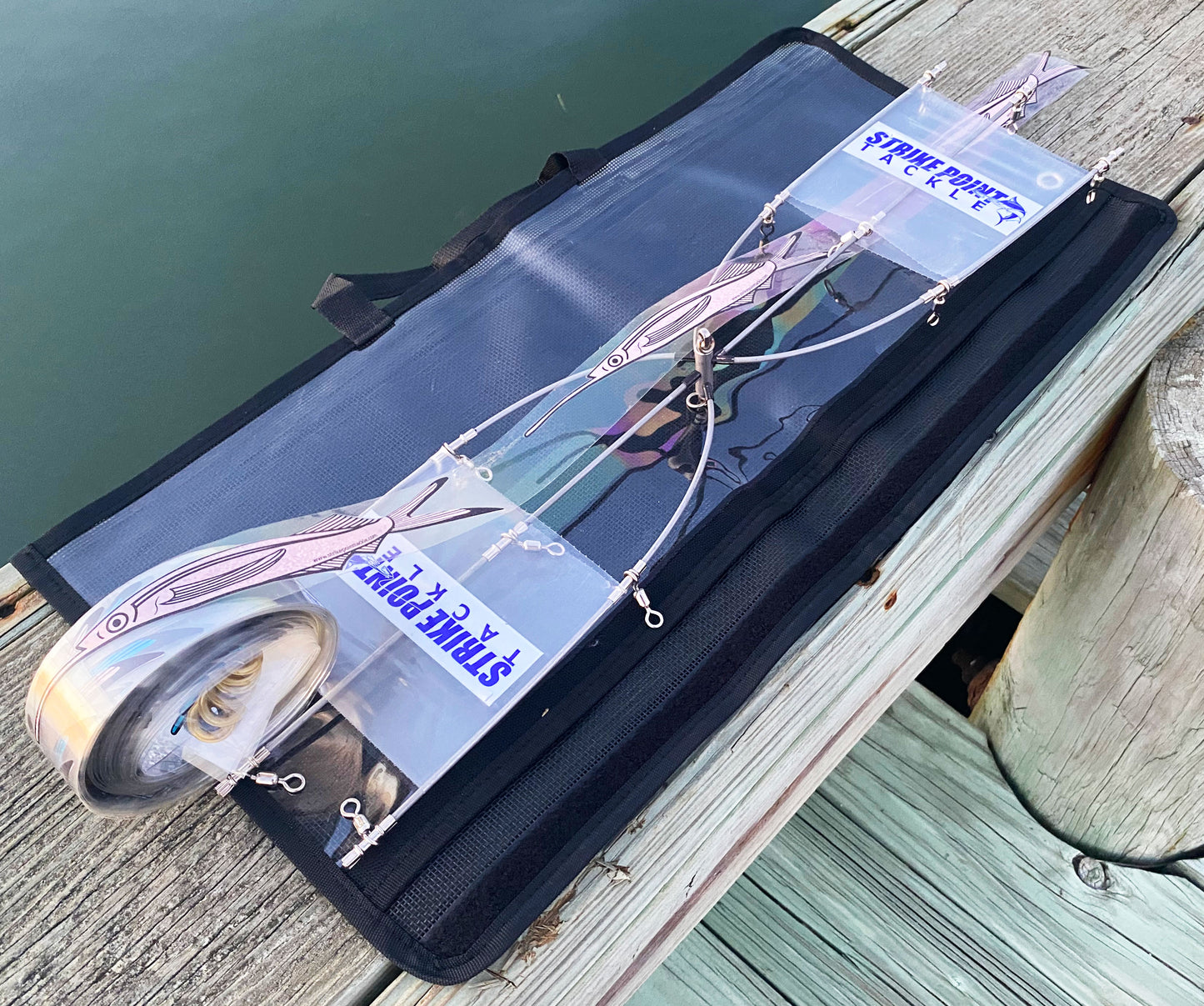 Stainless Steel Ballyhoo Strip Dredge Moon Tide Tackle 24" 13-Drop Holographic