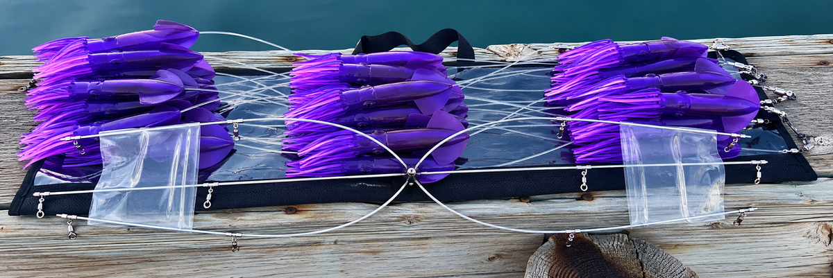 Stainless Steel Squid Dredge Moon Tide Tackle 24" 13-Drop Purple