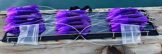 Stainless Steel Squid Dredge Moon Tide Tackle 24" 13-Drop Purple