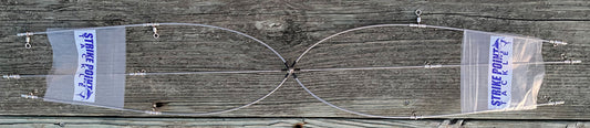 36 inch stainless steel dredge bar with 13 drops by Strike Point Tackle - full spread view