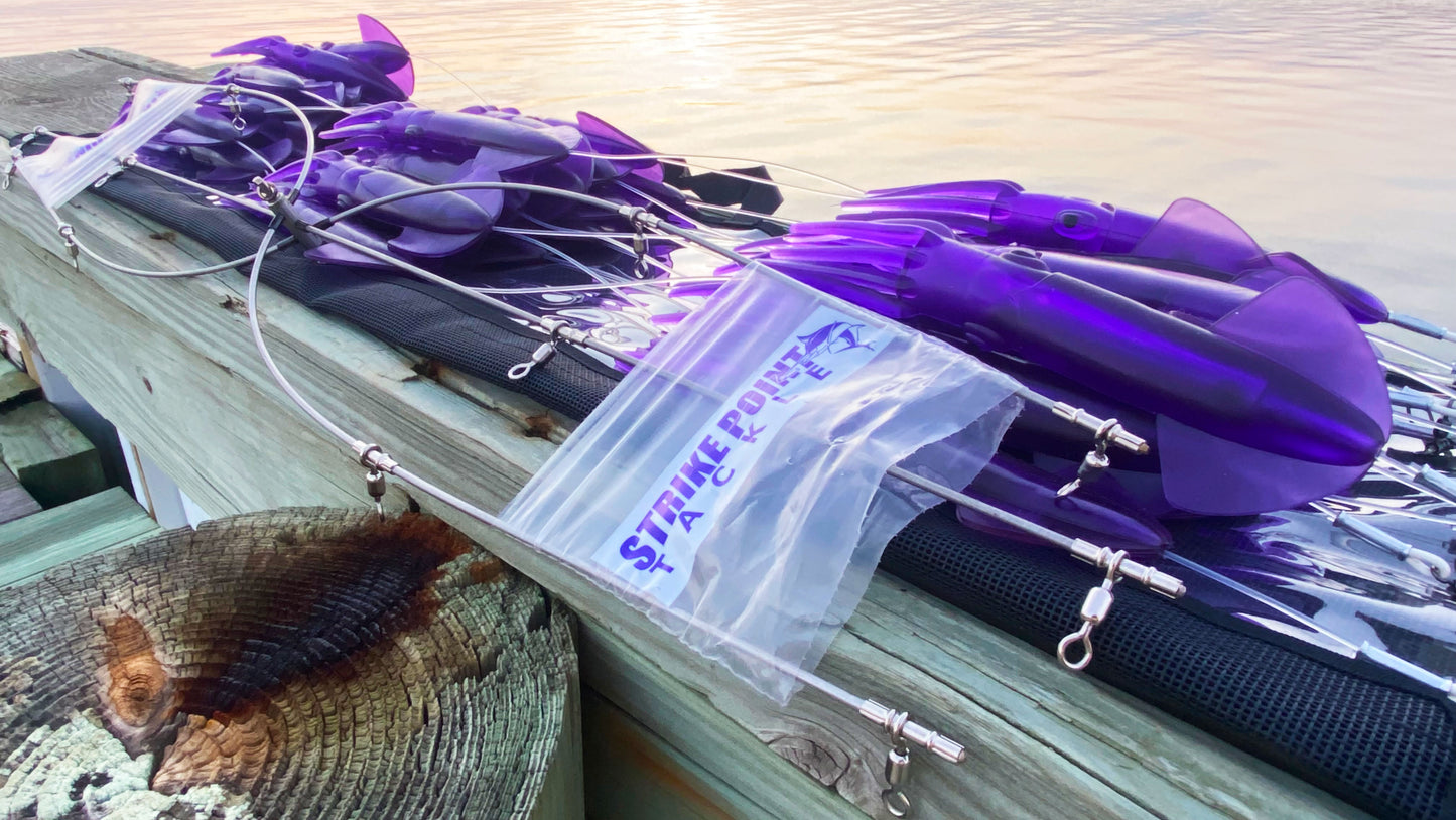 Stainless Steel Squid Dredge Moon Tide Tackle 36" 13-Drop Purple