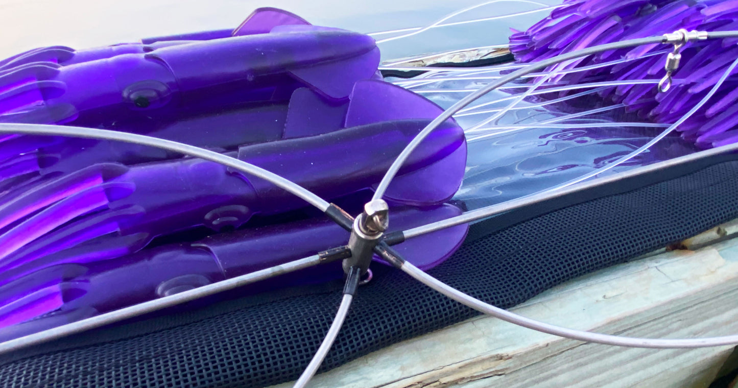 Stainless Steel Squid Dredge Moon Tide Tackle 36" 13-Drop Purple