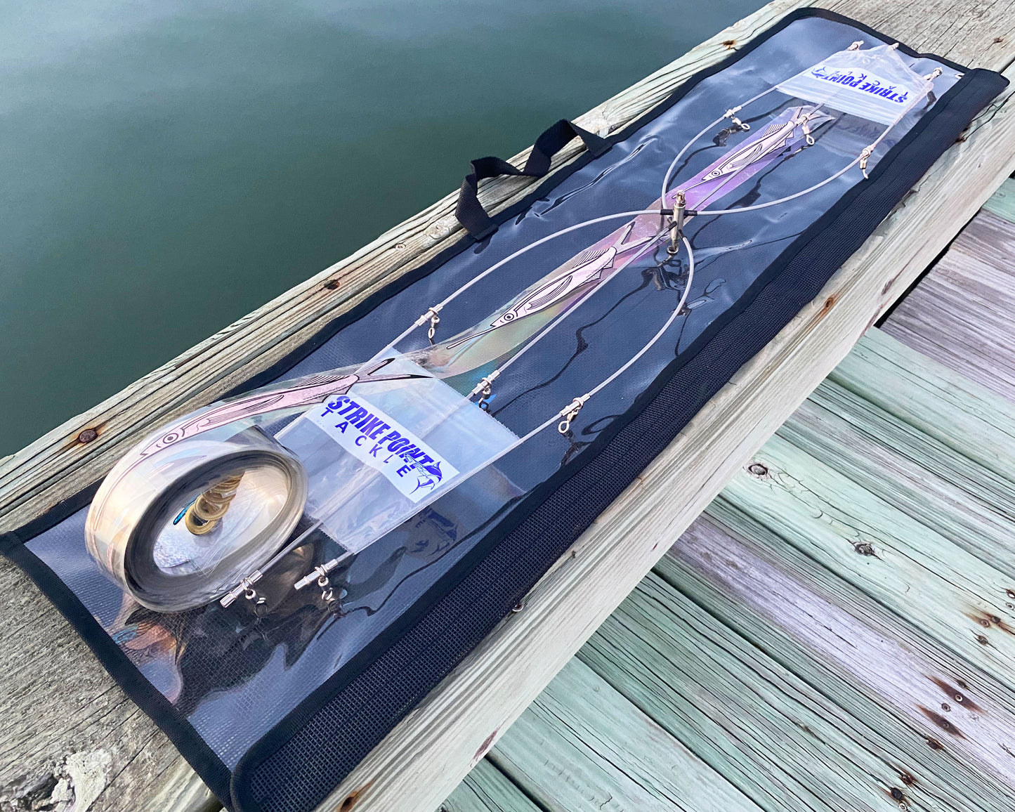 Stainless Steel Ballyhoo Strip Dredge Moon Tide Tackle 36" 13-Drop Holographic