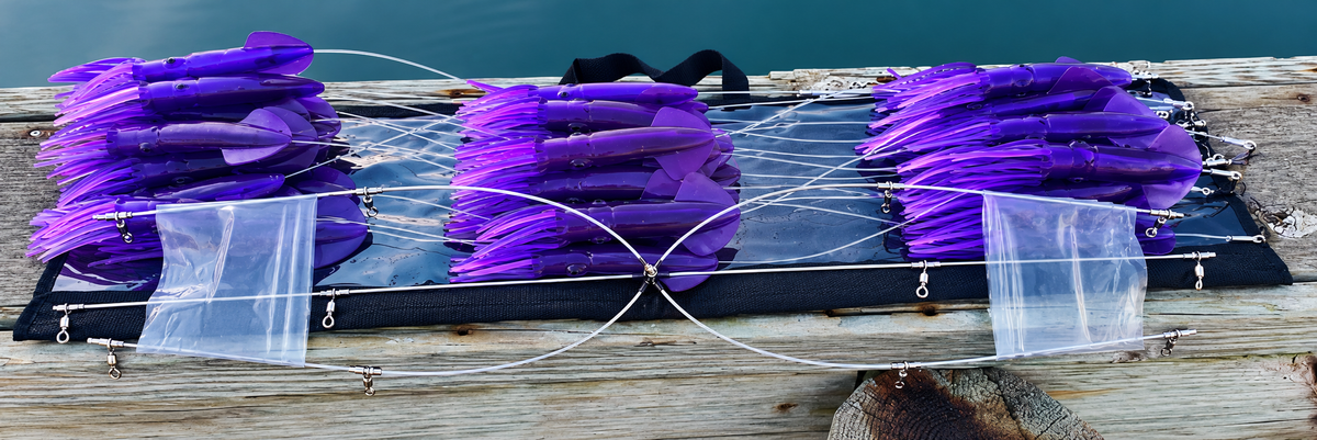 Stainless Steel Squid Dredge Moon Tide Tackle 36" 13-Drop Purple