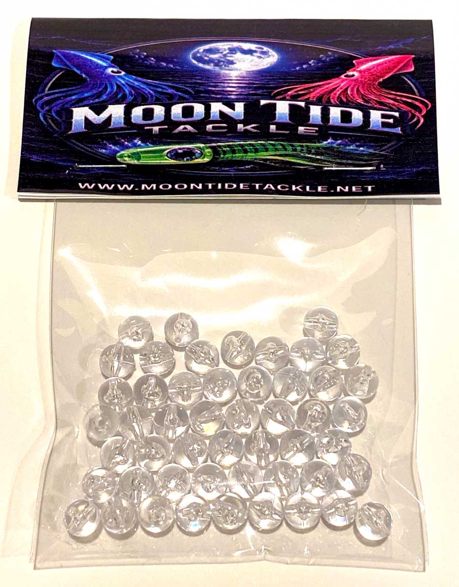 8mm clear rigging beads pack of 50 - Moon Tide Tackle