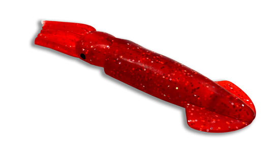 Rubber Squid Trolling Lure Moon Tide Tackle 9" Red
