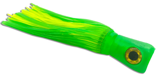 Soft Chugger Head Trolling Lure Moon Tide Tackle Green/Chartreuse