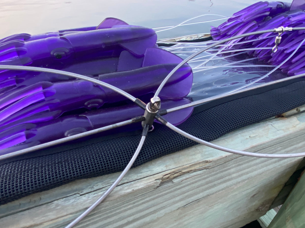 Stainless Steel Squid Dredge Moon Tide Tackle 24" 13-Drop Purple