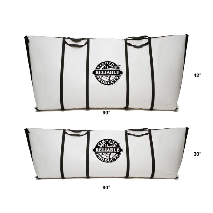 42x90 Insulated Cow Tuna Kill Bag – size comparison with 30x90 bag