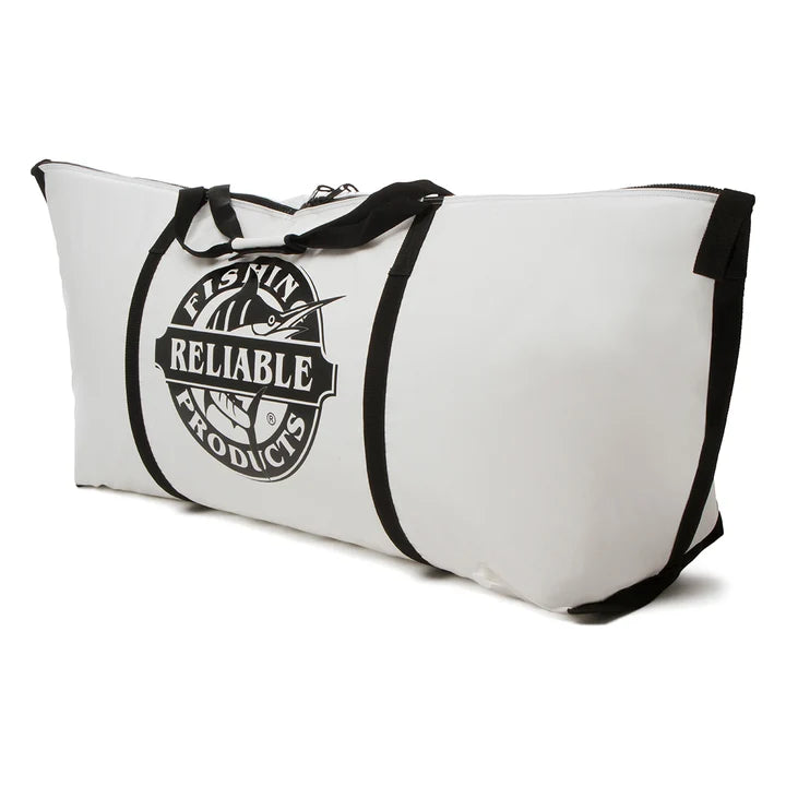 24x60 Insulated White Seabass Kill Bag – angled view