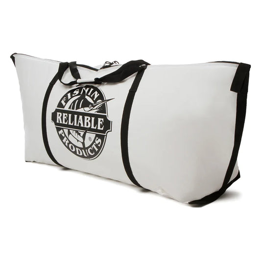 24x60 Insulated White Seabass Kill Bag – angled view