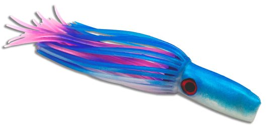Moon Tide Soft Minis Blue White and Pink 5 inch soft head trolling lure for tuna