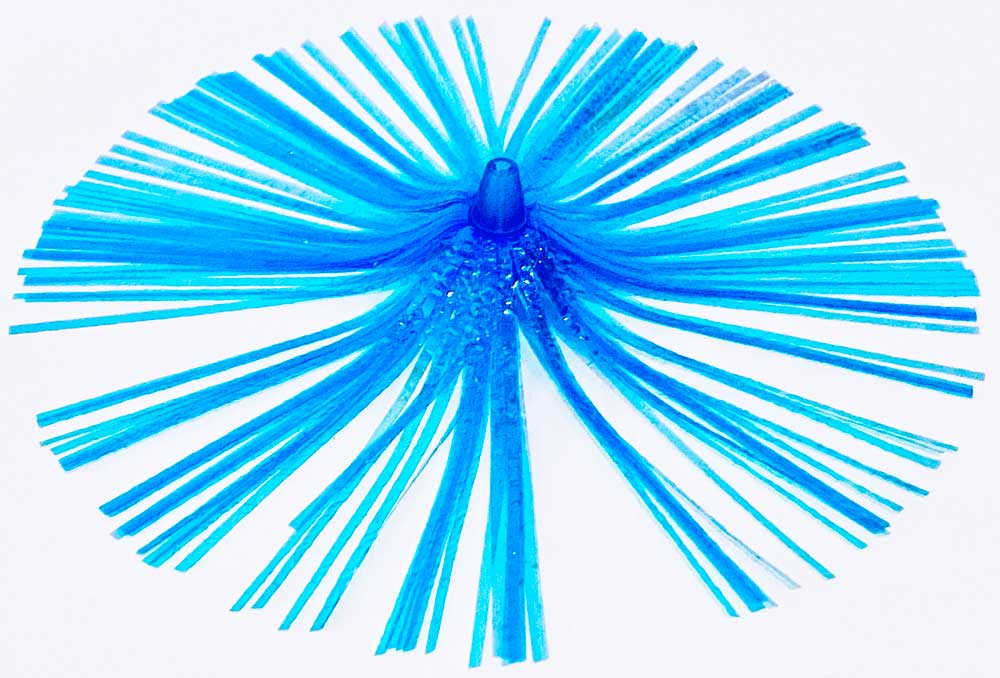 Mylar Duster Lure 4.5" Electric Blue Crinkle - overhead view