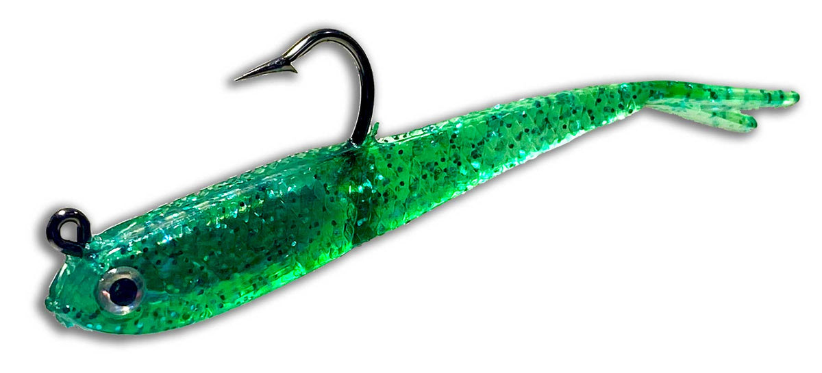 Moon Tide Artificial Glass Minnow 3" Rigged Package of 5