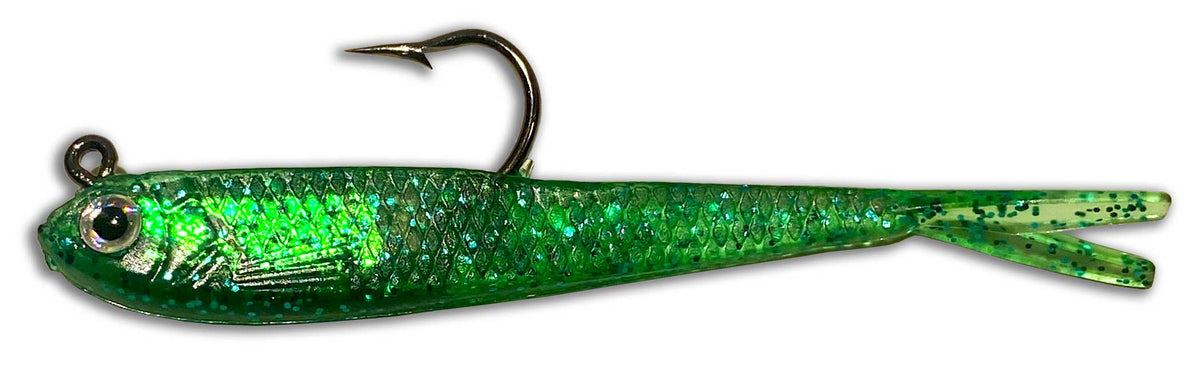 Moon Tide Artificial Glass Minnow 3" Rigged Package of 5