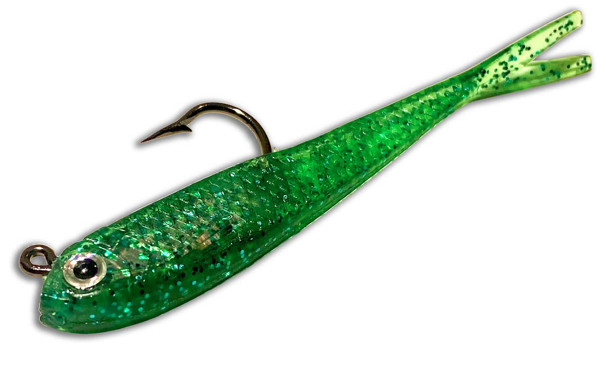 Moon Tide Artificial Glass Minnow 3" Rigged Package of 5