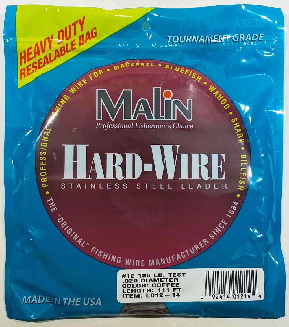 Malin Hard-Wire Stainless Steel Leader Wire #12 1/4lb Coil 111ft Coffee Color LC12-14