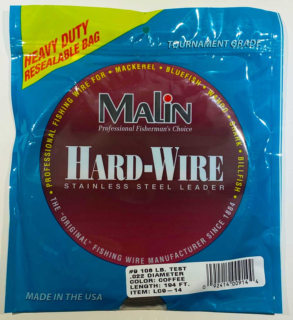 Malin Hard-Wire Stainless Steel Leader Wire #9 1/4lb Coil 194ft Coffee Color LC9-14