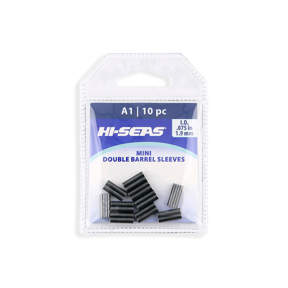 Hi-Seas Mini Double Barrel Sleeves A1 10pc Black 1.9mm packaging