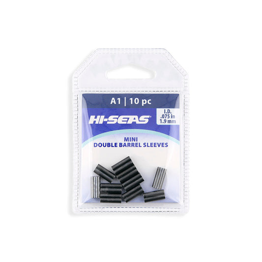 Hi-Seas Mini Double Barrel Sleeves A1 10pc Black 1.9mm packaging