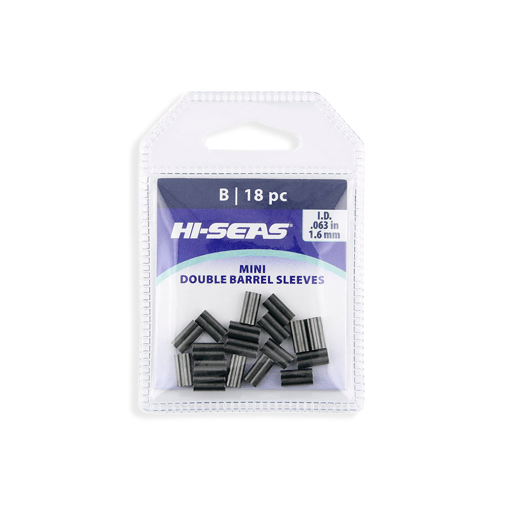 Hi-Seas Mini Double Barrel Sleeves B 18pc Black 1.6mm packaging