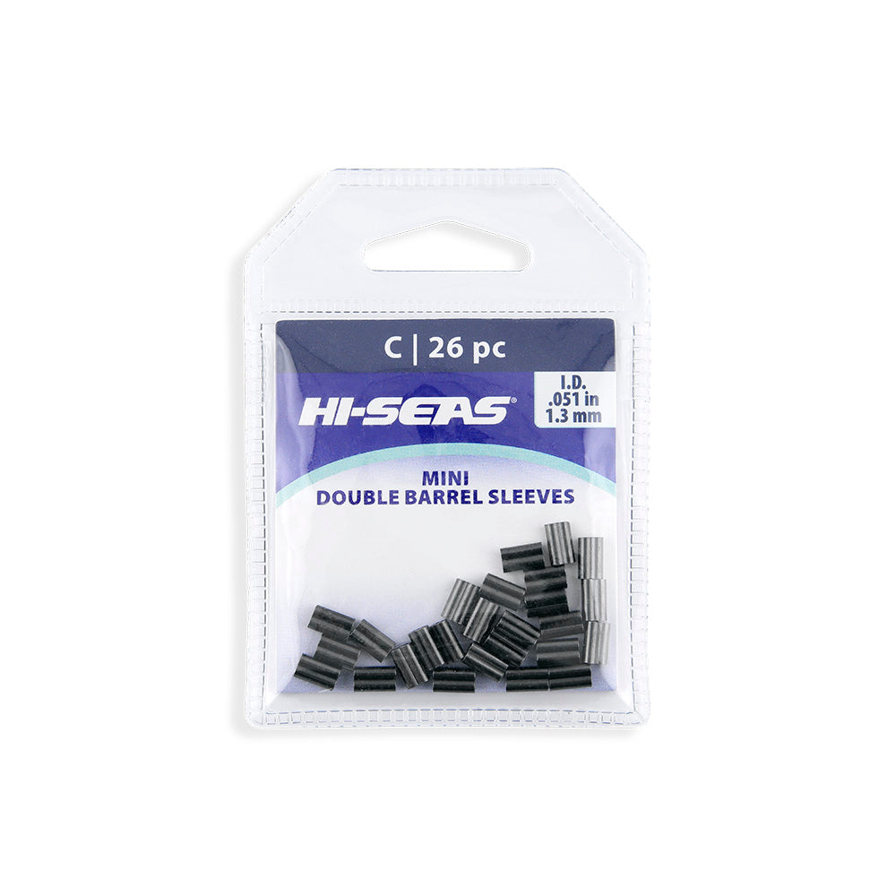 Hi-Seas Mini Double Barrel Sleeves C 26pc Black 1.3mm packaging