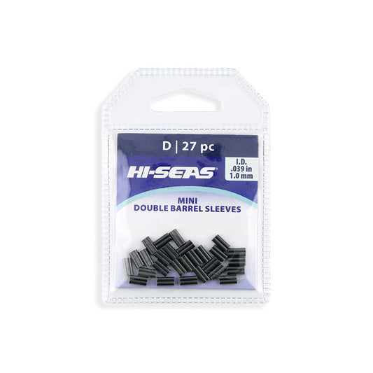 Hi-Seas Mini Double Barrel Sleeves D 27pc Black 1.0mm packaging