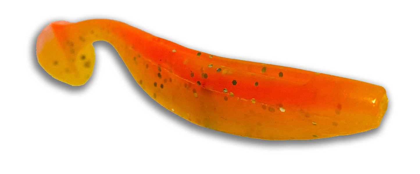 3.5 inch Morning Sunrise paddle tail bait side profile - Moon Tide Tackle