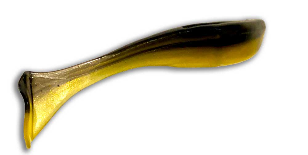 3-1/2 inch Paddle Tail Bait Mud Minnow Magic – paddle tail detail