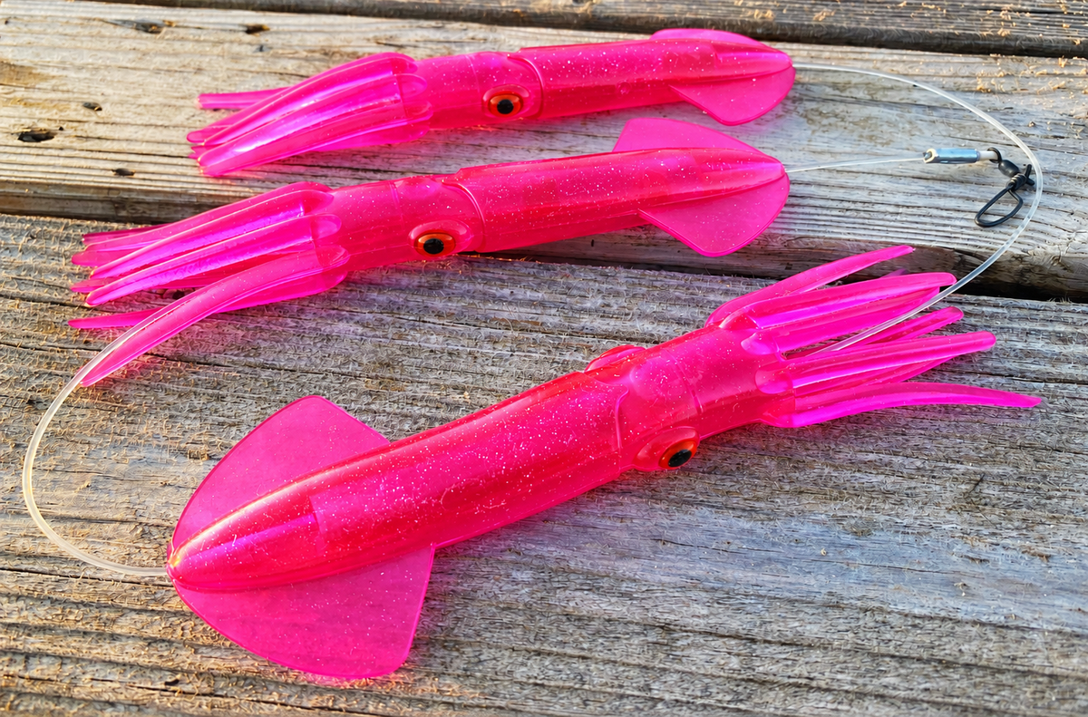 Stainless Steel Squid Dredge Moon Tide Tackle 36" 13-Drop Pink