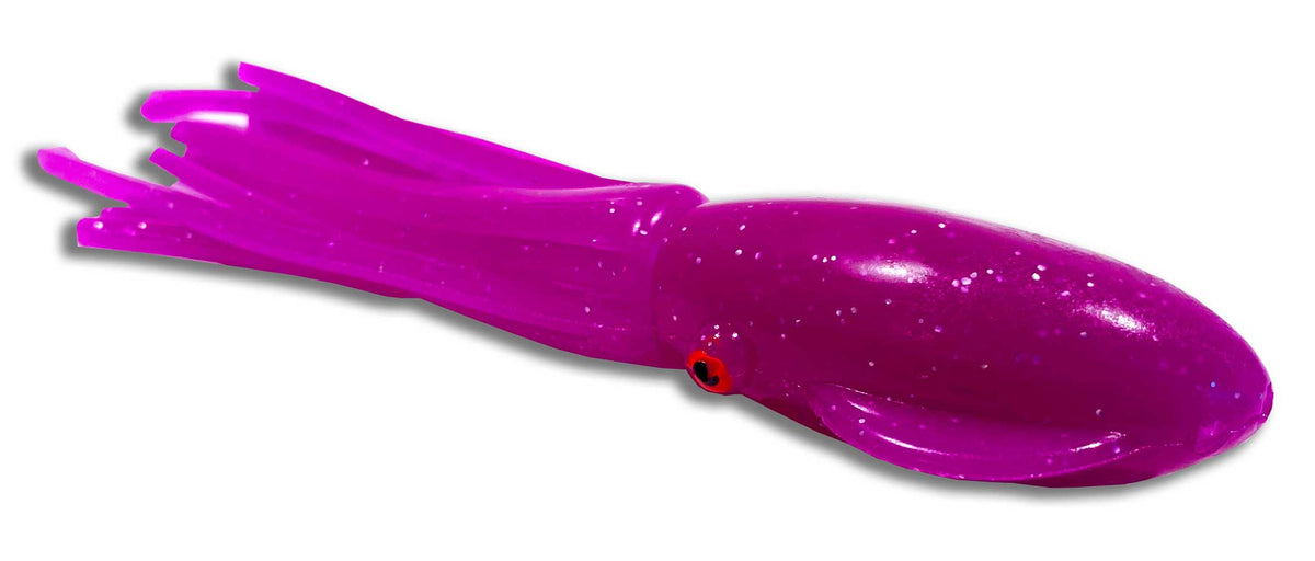 Moon Tide Fat Rubber Squid 5-1/4 inch Purple side view