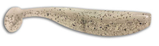 3-1/2 inch Paddle Tail Bait Salt-N-Pepper – side profile view