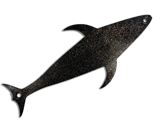 Moon Tide 13 inch tuna mud flap dredge teaser with black glitter finish
