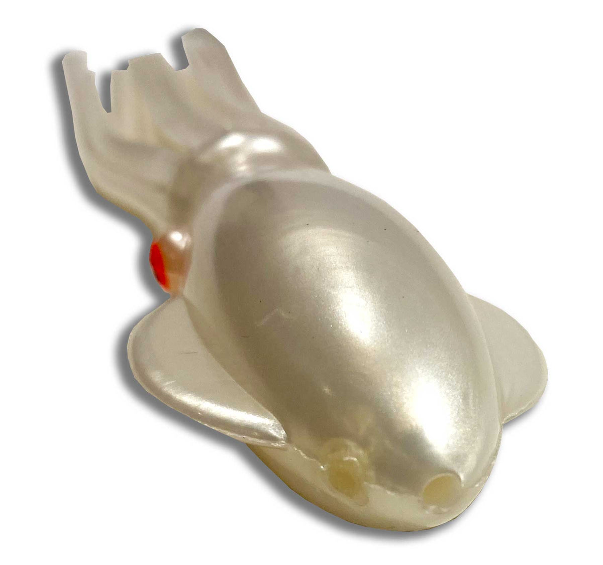 Moon Tide Fat Rubber Squid 5-1/4 inch White close-up